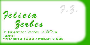 felicia zerbes business card